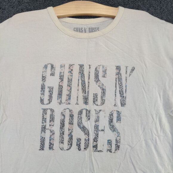 Guns N Roses Men's Spell Out T-Shirt Cream Large Short Sleeve Crew Neck - Picture 3 of 13